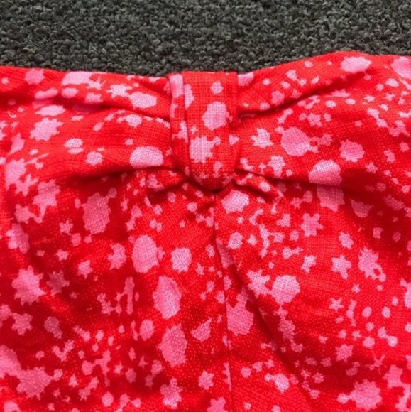 EUC J crew linen constellation strapless red dress - Picture 3 of 8